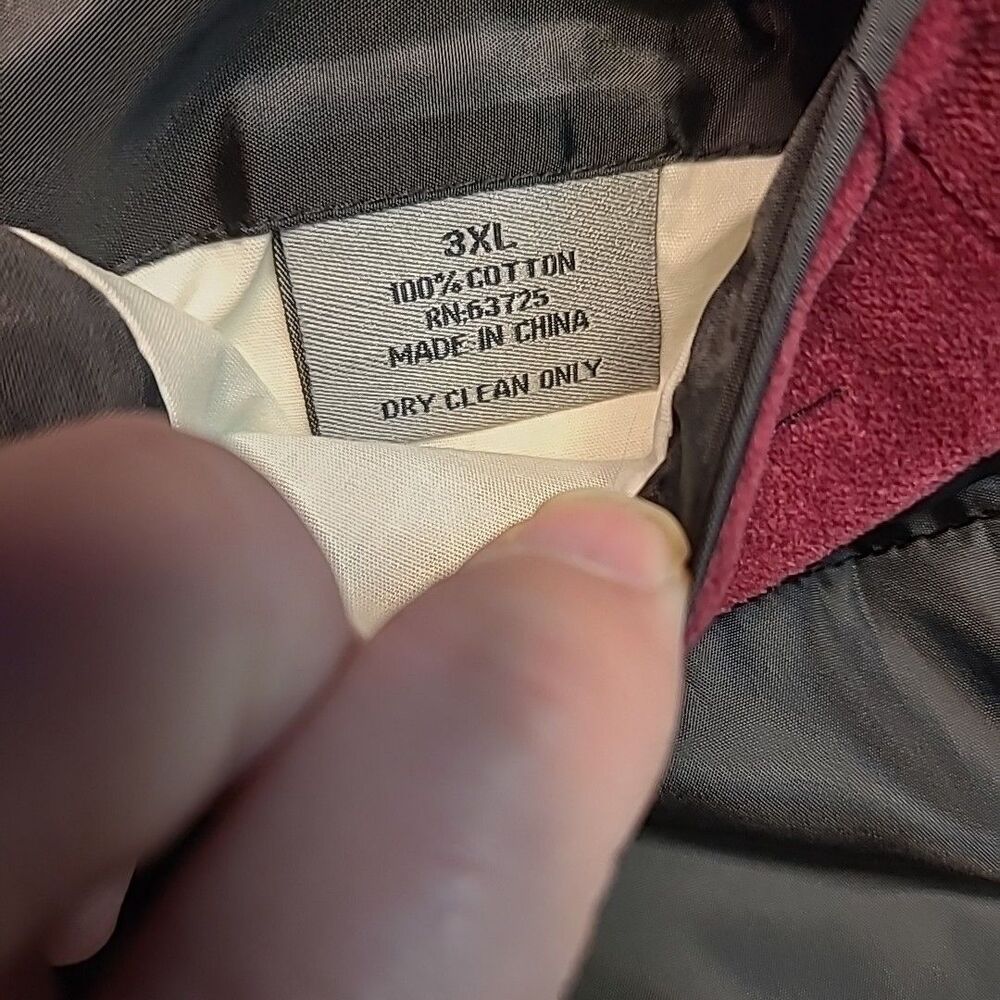 VTG 90s Y2K DRAGONFLY Maroon Velvet Blazer Jacket Mens 3XL Dragon Embroidered - Picture 10 of 11